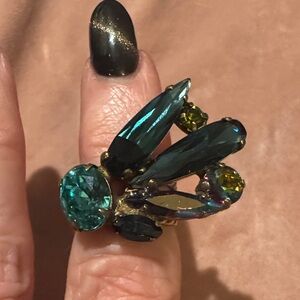 Sorrelli Teal and Olive Multi-Stone Ring